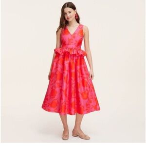 Women's Classic Rose Peplum Midi Dress - kate spad Pink/Red